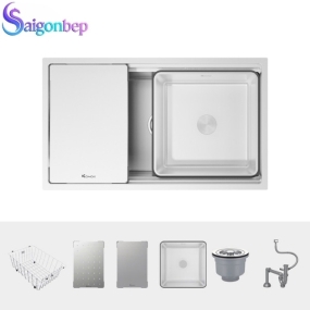 Chậu rửa bát 1 hố chống xước Konox KN7644SU Dekor 